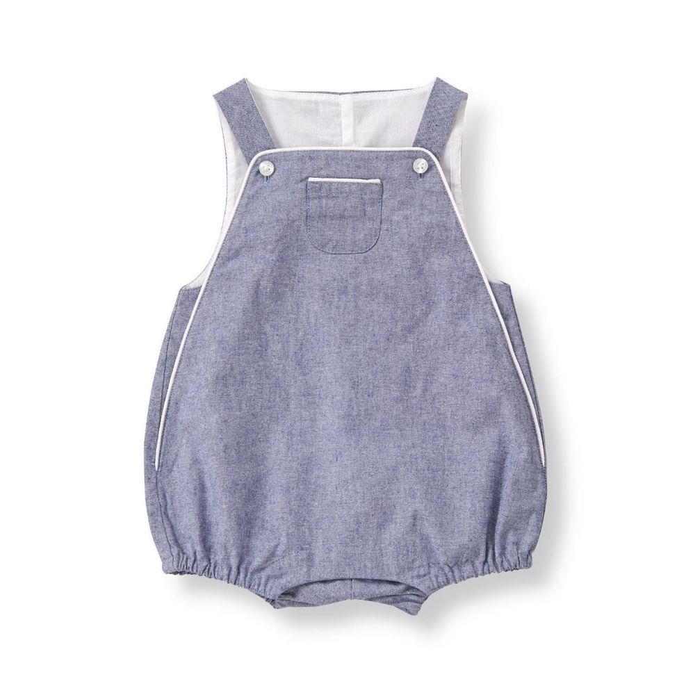 Janie & Jack | Piped Chambray Shortall